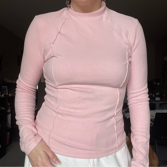 OGL Tops - SOFT Baby Pink Mockneck Long Sleeve
